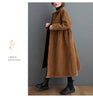 Winter Women Trench Fleece Long-sleeved Loose Corduroy Solid Color Vintage Casual Women Long Warm Coat YoYiKamomo