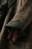 Handmade 90%Wool Women Plaid Blazer Coat Elegant Chic Wool Blend Khaki Blue Winter Coats