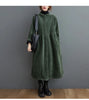 Winter Women Trench Fleece Long-sleeved Loose Corduroy Solid Color Vintage Casual Women Long Warm Coat YoYiKamomo