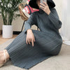 Tianpei Pleats Spring Autumn Winter Women Long Sleeve Comfortable Dress Korean Style Casual Designer Clothes