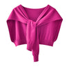 Korean Woman's Neck Guard Fake Collar Scarve Cashmere Warm Knitted Shawl Winter Wool Blouse Shoulders Cape Knotted Scarf Q36