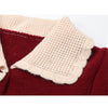 Spring Red Cardigan Sweaters For Women Loose Peter Pan Collar Elegant Korean Single Breasted Female Knit Cardigans Coat Top
