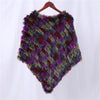 Genuine Rabbit Fur Knitted Natural Fur Poncho Wrap Coat Shawl Lady Scarf Natural Fur Wedding Party Cape