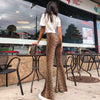 high waist leopard print flare leggings autumn winter women sexy bodycon trousers club pants