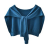 Korean Woman's Neck Guard Fake Collar Scarve Cashmere Warm Knitted Shawl Winter Wool Blouse Shoulders Cape Knotted Scarf Q36