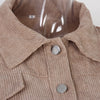 Autumn Cropped Corduroy Jackets Overcoat Single Breasted Lantern Sleeve Coats Women Vintage Winter Women Jacket 18047