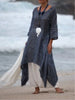 Women Irregular Leisure Loose Fitting Shirt Tunic Pullover Blouse Baggy Tops Round Neck Comfy Dress