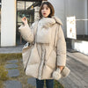 Women White Duck Down Coat Winter Female Scarf OverSize Jackets Round Neck Loose Thicken Parkas Warm Outwear