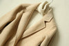Handmade 90%Wool Women Plaid Blazer Coat Elegant Chic Wool Blend Khaki Blue Winter Coats