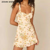 Women Sexy Cross Bandage Black Flower Print Puff Long Sleeve Dress 3 Layer Wood Ears Ruffles Hem Cake Mini Holiday Robe