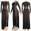 Rhinestones Mesh See Though Dress Style Jumpsuit Women Sexy Club Partywear One Piece Overall Rompers Fall winter