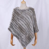 Genuine Rabbit Fur Knitted Natural Fur Poncho Wrap Coat Shawl Lady Scarf Natural Fur Wedding Party Cape
