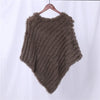 Genuine Rabbit Fur Knitted Natural Fur Poncho Wrap Coat Shawl Lady Scarf Natural Fur Wedding Party Cape