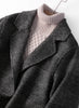 Handmade 90%Wool Women Plaid Blazer Coat Elegant Chic Wool Blend Khaki Blue Winter Coats