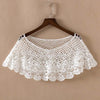 Women Vintage Crochet Knit Cape Elegant Cute Lace Short Hollow Out Shawls Shrug Poncho Wedding Bridal Evening Dress Lace Scarf