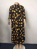 Autumn Dot Print Button Up Plus Size XL-5XL Women Blousers Maxi Dress Vestidos Streetwear Long Dresses Vestidos