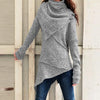Vintage Sweater Dress Women Autumn Winter Turtleneck Knitted Sweater Irregular Hem Slim Jumpers Sweaters