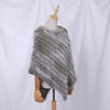 Genuine Rabbit Fur Knitted Natural Fur Poncho Wrap Coat Shawl Lady Scarf Natural Fur Wedding Party Cape