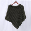 Genuine Rabbit Fur Knitted Natural Fur Poncho Wrap Coat Shawl Lady Scarf Natural Fur Wedding Party Cape