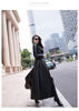 Maxi Fit and Flare Leather Trench Coat for Women Spring Long Designer Clothing Women Long Sleeve Lapel
