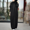 Women Winter Pullovers Stylish Hooded Hoodies Dress Casual Long Sleeve Maxi Vestidos Female Drawstring Robe Femme