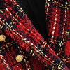 Tweed women red plaid blazers 2021winter women vintage jackets female patchwork blazer coats girls chic outfit clothes