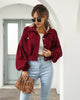 Autumn Cropped Corduroy Jackets Overcoat Single Breasted Lantern Sleeve Coats Women Vintage Winter Women Jacket 18047