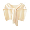 Korean Woman's Neck Guard Fake Collar Scarve Cashmere Warm Knitted Shawl Winter Wool Blouse Shoulders Cape Knotted Scarf Q36