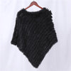 Genuine Rabbit Fur Knitted Natural Fur Poncho Wrap Coat Shawl Lady Scarf Natural Fur Wedding Party Cape
