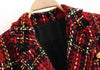 Tweed women red plaid blazers 2021winter women vintage jackets female patchwork blazer coats girls chic outfit clothes