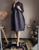 Pleated Classical Vintage Dress Turtleneck Loose High Aesthetic Designer Women Abayas Elegant Clothing