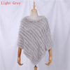 Genuine Rabbit Fur Knitted Natural Fur Poncho Wrap Coat Shawl Lady Scarf Natural Fur Wedding Party Cape