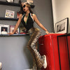 high waist leopard print flare leggings autumn winter women sexy bodycon trousers club pants