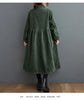 Winter Women Trench Fleece Long-sleeved Loose Corduroy Solid Color Vintage Casual Women Long Warm Coat YoYiKamomo