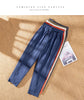 Women Pants Spring Autumn Ankle Length Casual Straight Pencil Solid Elastic Waist Harem Girls Pants Thin Cotton Linen Trousers