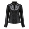 Leather Jacket Women Spring Autumn Jackets Ladies Motorcycle Large Size Stand Collar PU Leather Jacket Female Outerwear 3XL