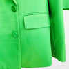 High Street Designer Runway Suit Set Women's Double Breasted Straght Satin Blazer Mini Skirt Set
