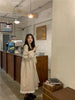 Autumn Korean Style Dress Women Ruffles Patchwork O Neck Long Sleeve Dresses Slim Waist Elegant Vestidos Mujer