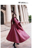 Maxi Fit and Flare Leather Trench Coat for Women Spring Long Designer Clothing Women Long Sleeve Lapel