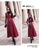 Maxi Fit and Flare Leather Trench Coat for Women Spring Long Designer Clothing Women Long Sleeve Lapel