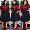 Patchwork Pleated African Clothes Plus Size Africa Clothing Christmas Robe African Print Dresses For Women Dress