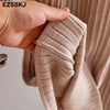 elegant OL turtleneck slim long Sweater dress women Thick knit Autumn Winter dress female Slim A-line basic dress casual