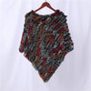 Genuine Rabbit Fur Knitted Natural Fur Poncho Wrap Coat Shawl Lady Scarf Natural Fur Wedding Party Cape