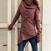 Vintage Sweater Dress Women Autumn Winter Turtleneck Knitted Sweater Irregular Hem Slim Jumpers Sweaters