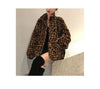 Winter Leopard Print Jacket Women's Stand Collar Warm Parkas Outwear Autumn Winter Korean Female Loose Faux Fur Coats