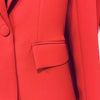 Designer Blazer Suit Set Women's Single Button Red Blazer Flare Pants Suit