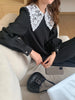 Women Autumn Beige Long Loose Lace Dress V Neck Straight Full Sleeve Pullover Maxi Dresses Female