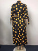 Autumn Dot Print Button Up Plus Size XL-5XL Women Blousers Maxi Dress Vestidos Streetwear Long Dresses Vestidos