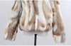 Genuine Rabbit Fur Coat Women Real Rabbit Fur Jacket Lady Winter Fur Overcoat Customized Big Size Mandarin Collar