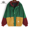 Bella Philosophy color block Long Sleeve Corduroy Women jacket Patchwork Autumn women Jacket plus size women button female coat